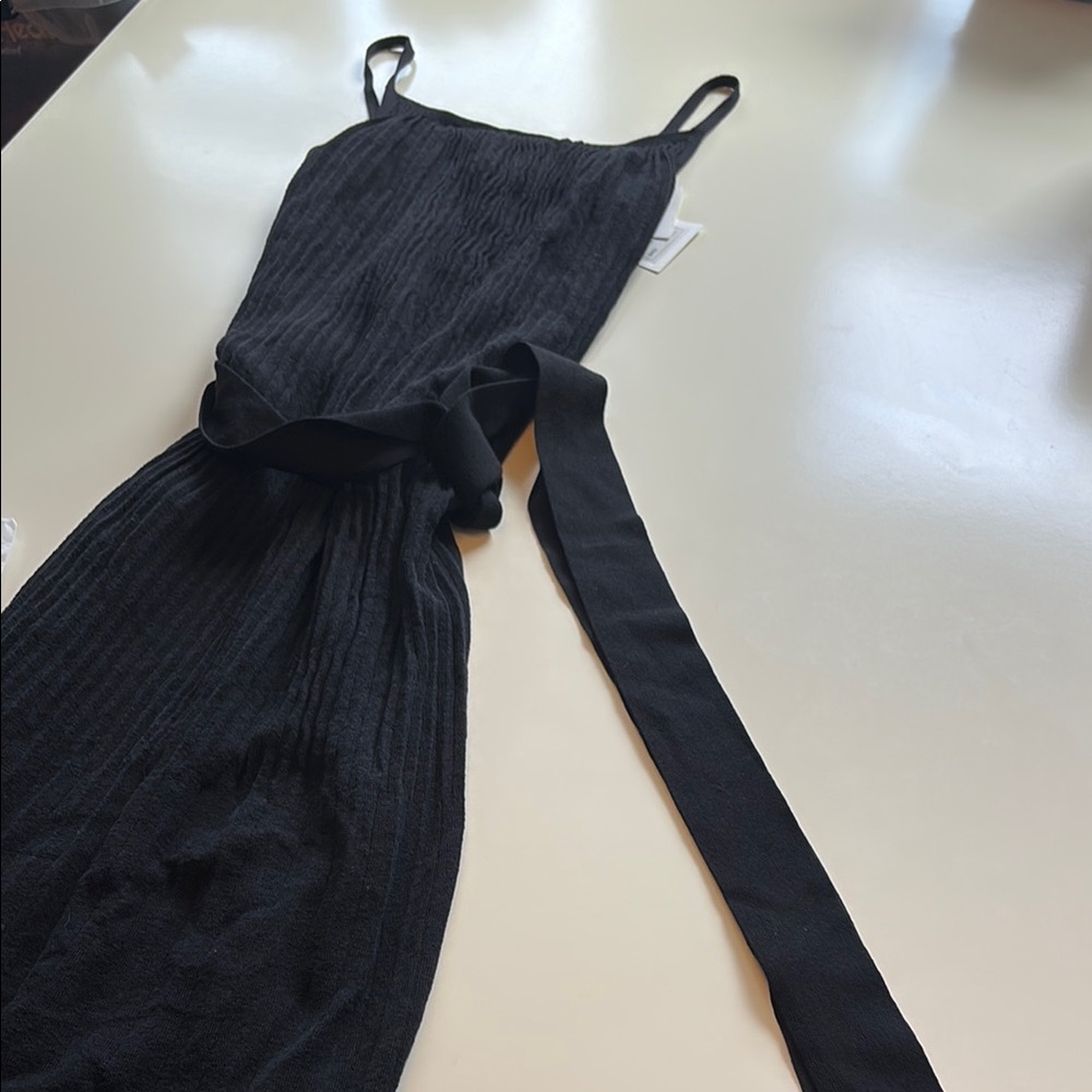 Theory Elegant Black Pleated Maxi Dress - Picture 5 of 10